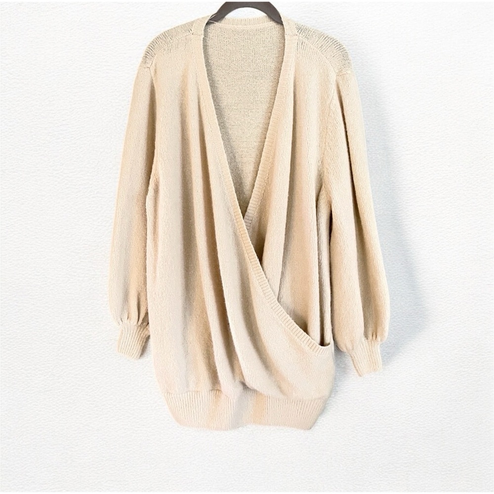 Cozy Beige Soft V-Neck Tunic Sweater